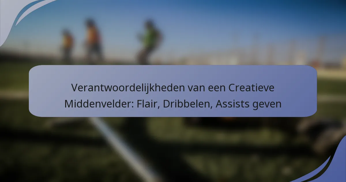 Verantwoordelijkheden van een Creatieve Middenvelder: Flair, Dribbelen, Assists geven